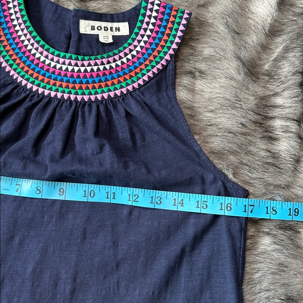 Boden Eleni Embroidered Short Dress Navy Women’s Size 4 Regular - Picture 9 of 13
